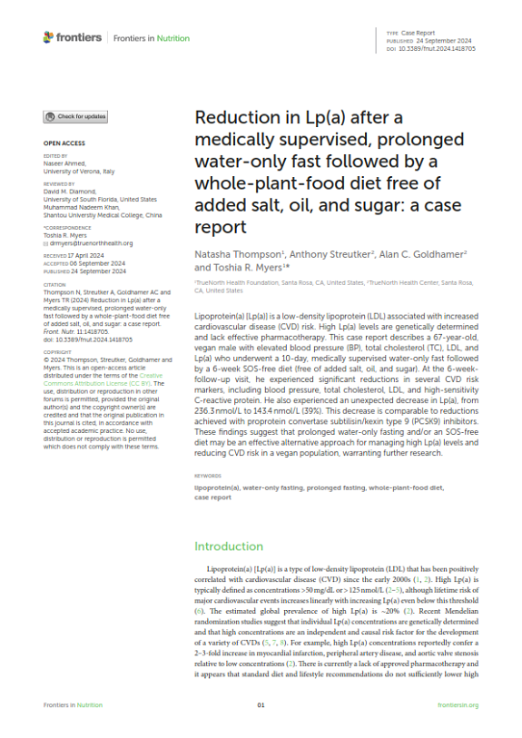 Reduction in Lp(a) after a medically supervised, prolonged water-only fast followed by a whole-plant-food diet free of added salt, oil, and sugar: a case report