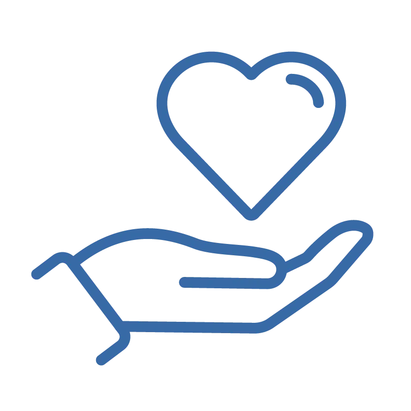 Open hand with heart